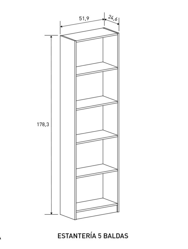 estanteria 5 baldas barata, online y en murcia, fácil motaje, montaje en kit