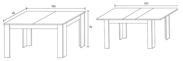 mesa extensible 150 a 197 Sirius - Imagen 3