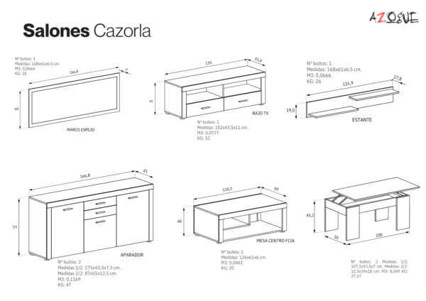 mueble salon rustico barato en murcia