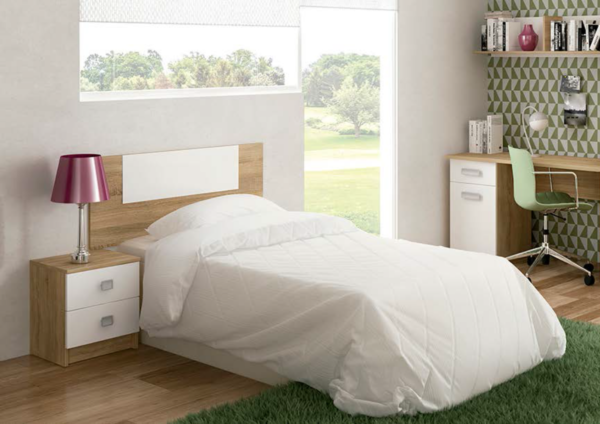 El cabecero juvenil Lucena es una opción perfecta para darle un aire moderno y acogedor a cualquier dormitorio. Su diseño minimalista en acabado Cambria-Blanco combina a la perfección con diferentes estilos decorativos, aportando luminosidad y calidez al espacio.