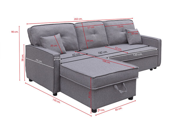 El chaise longue cama Elendil es la combinación perfecta de confort, funcionalidad y diseño. Un sofá que se adapta a tus necesidades, brindando espacio extra para el descanso sin ocupar más de lo necesario.