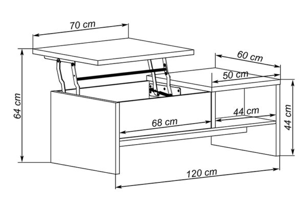 mesa de centro elevable industrial