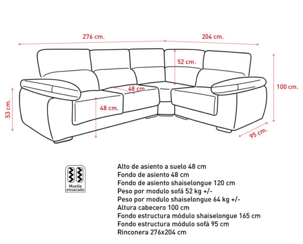 Sofá Rinconera GONDOR - Imagen 11
