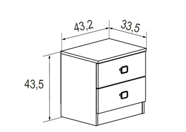 La mesita de noche Lucena es una opción práctica y elegante para completar tu dormitorio. Su diseño en color cambria con frentes en blanco le aporta un toque moderno y versátil. Perfecta para combinar con el cabecero de la misma serie, que puedes encontrar en nuestra web.