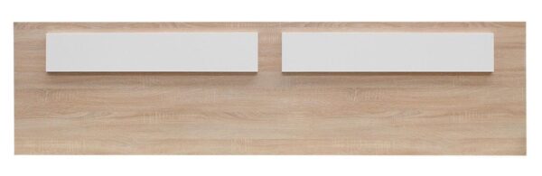 Cabecero de cama blanco, cabecero moderno para dormitorio, cabecero para cama de 135 cm y 150 cm, cabecero minimalista blanco, comprar cabecero online en Murcia, cabecero en color blanco mate y roble cambrian, cabecero con plafones decorativos, muebles de dormitorio modernos.
