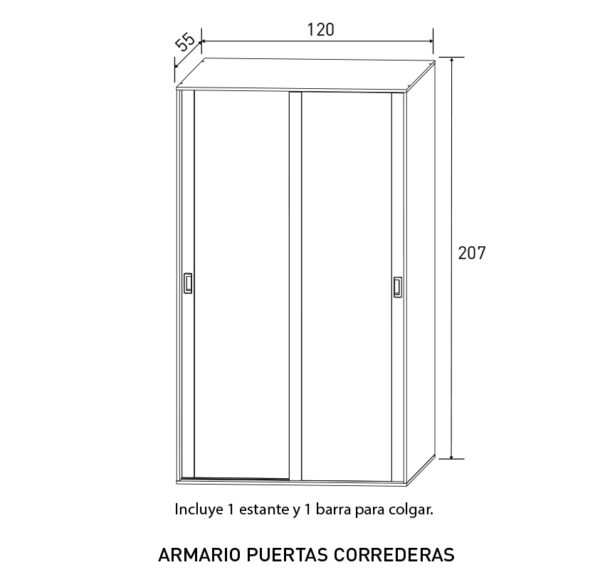 comprar Armario juvenil puertas correderas barato