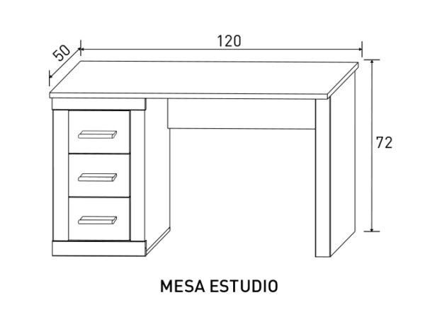 Mesa de Estudio con 3 Cajones