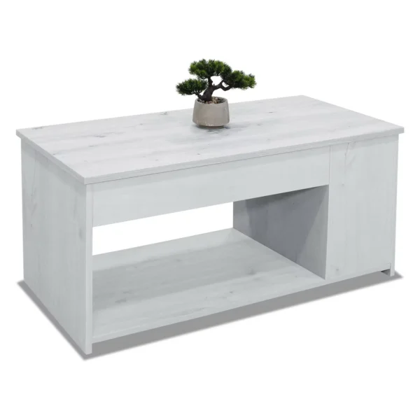 Mesa de centro elevable Horizonte 🔹 Comprar mesa de centro moderna en Murcia 🔹 Mesa de centro con almacenaje color Polar 🔹 Tienda de muebles online en España 🔹 Muebles de salón funcionales 🔹 Mesa elevable con revistero 🔹 Muebles modernos para salón en Murcia