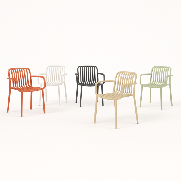 Sillas de jardín modernas y apilables modelo Habana – polipropileno resistente en varios colores