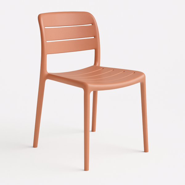 Silla de exterior apilable modelo Tollo en polipropileno – diseño moderno disponible en 5 colores