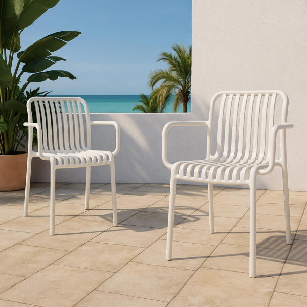 Sillas de jardín modernas y apilables modelo Habana – polipropileno resistente en varios colores
