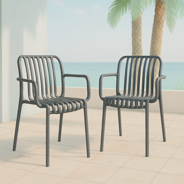Sillas de jardín modernas y apilables modelo Habana – polipropileno resistente en varios colores