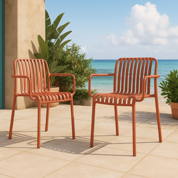 Sillas de jardín modernas y apilables modelo Habana – polipropileno resistente en varios colores