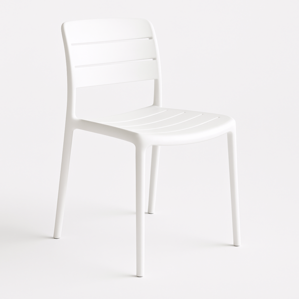 Silla de exterior apilable modelo Tollo en polipropileno – diseño moderno disponible en 5 colores