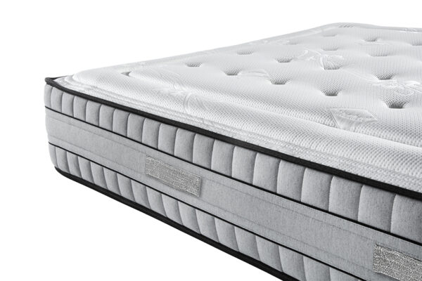 Colchón Eclipse de muelle ensacado y viscoelástica con altura de 26 cm, ideal para un descanso transpirable y firme.