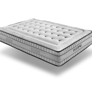 Colchón Eclipse de muelle ensacado y viscoelástica con altura de 26 cm, ideal para un descanso transpirable y firme.