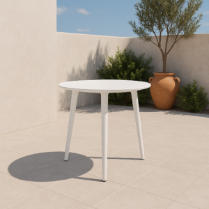 Mesa de exterior redonda de polipropileno Limoná, 70 cm de diámetro