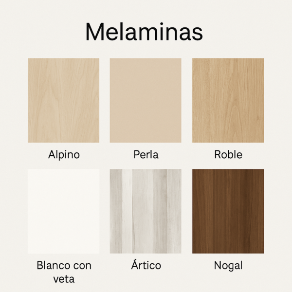 Mesa de comedor moderna fija con patas metálicas negras y tablero en acabado melamínico de diseño.
