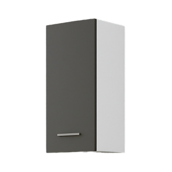 Módulo colgante de baño Basic 2 con una puerta en color antracita. Accesorios no incluidos.