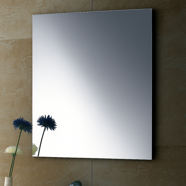 Espejo rectangular sin marco para baño, modelo BASIC. Disponible en 79x59 y 79x79 cm.