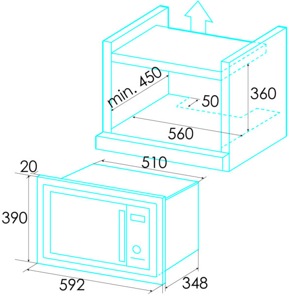 Microondas integrable Edesa EMW-2320-IG X 23 L 8 funciones – Azogue Home"