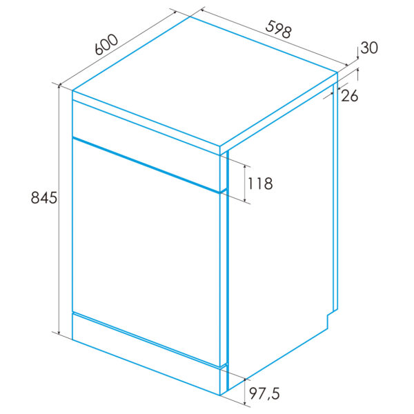 Lavavajillas libre instalación Edesa EDW-6130 X 13 cubiertos – Azogue Home