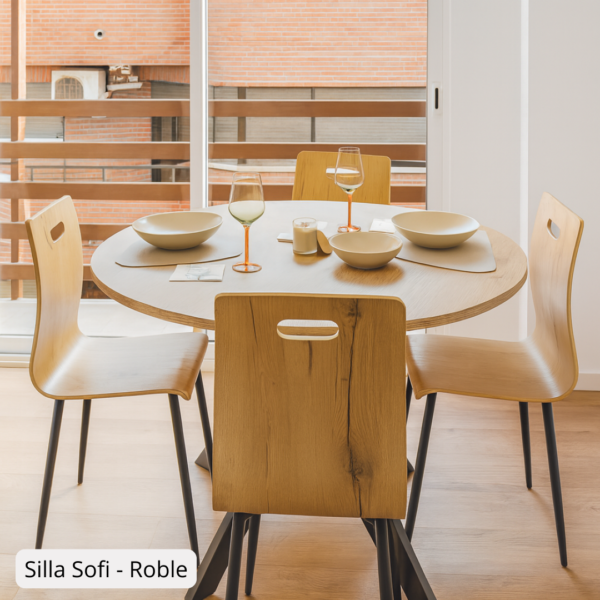Silla Sofí moderna en madera curvada y patas negras – Azogue Home Murcia