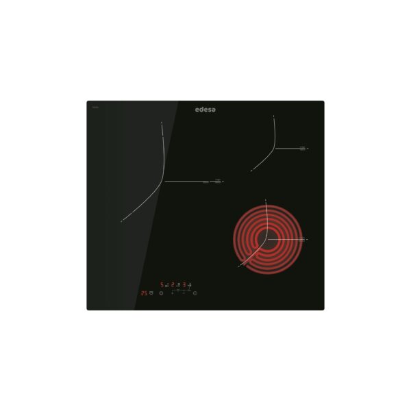 Placa vitrocerámica Edesa EVT-6328 R de 3 zonas con control táctil – Azogue Home