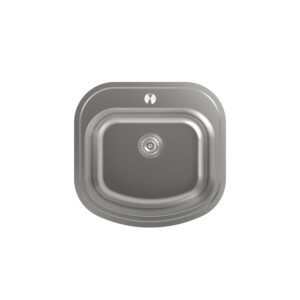 Fregadero Edesa K2 SE 47 1C sobre encimera acero inox – Azogue Home