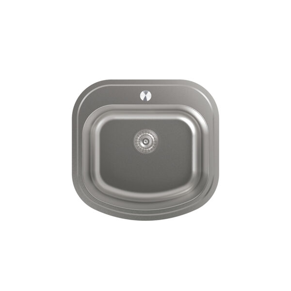 Fregadero Edesa K2 SE 47 1C sobre encimera acero inox – Azogue Home