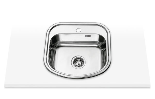 Fregadero Edesa K2 SE 47 1C sobre encimera acero inox – Azogue Home