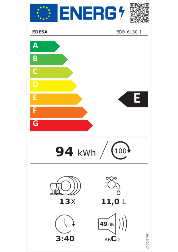 Lavavajillas integrable Edesa EDB‑6130 I 13 cubiertos – Azogue Home