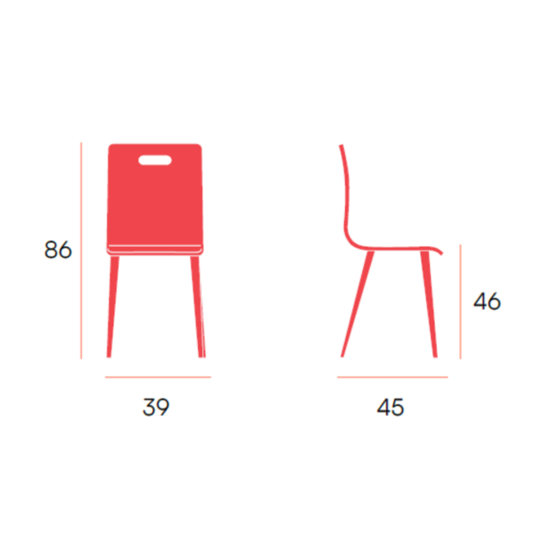 roble Silla Sofí moderna en madera curvada y patas negras – Azogue Home Murcia