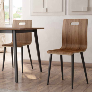 roble Silla Sofí moderna en madera curvada y patas negras – Azogue Home Murcia
