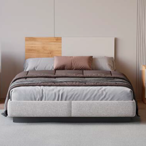 Cabecero de diseño moderno en melamina Mauvella-Beig. Perfecto para dormitorios juveniles o pisos de alquiler. Serie ELBA disponible en Azogue Home.