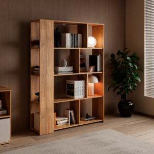 Estantería 8 huecos color madera ELBA Mauvella ideal para salón o dormitorio