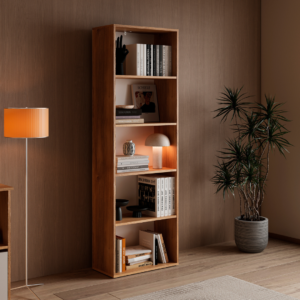 Estantería vertical de 182 cm ELBA en color Mauvella-beig con diseño moderno