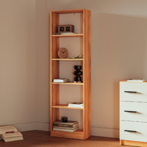 stantería de 5 baldas ELBA en color madera Mauvella y beig, diseño vertical