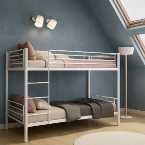 Litera moderna en dormitorio luminoso con estilo minimalista