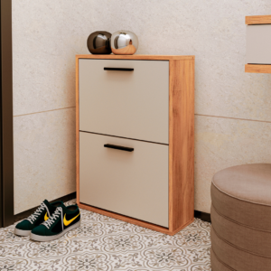 zapatero 2 puertas, mueble zapatero pequeño, zapatero moderno madera, mueble para calzado entrada, zapatero mauvella beig