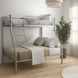 Litera moderna en dormitorio luminoso con estilo minimalista